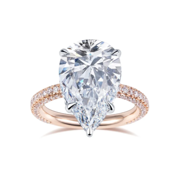 Pear Pavé Solitaire Engagement Ring