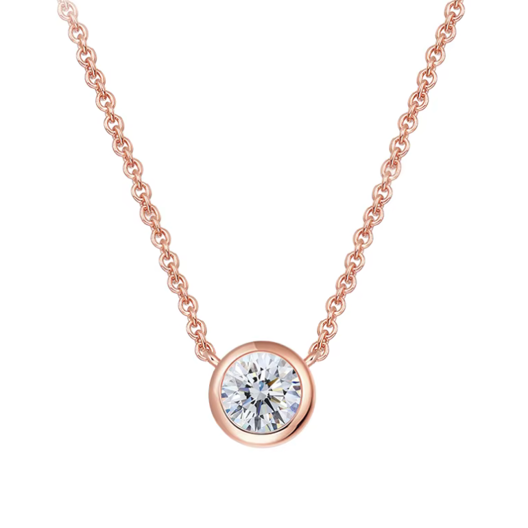 Collier solitaire à lunette