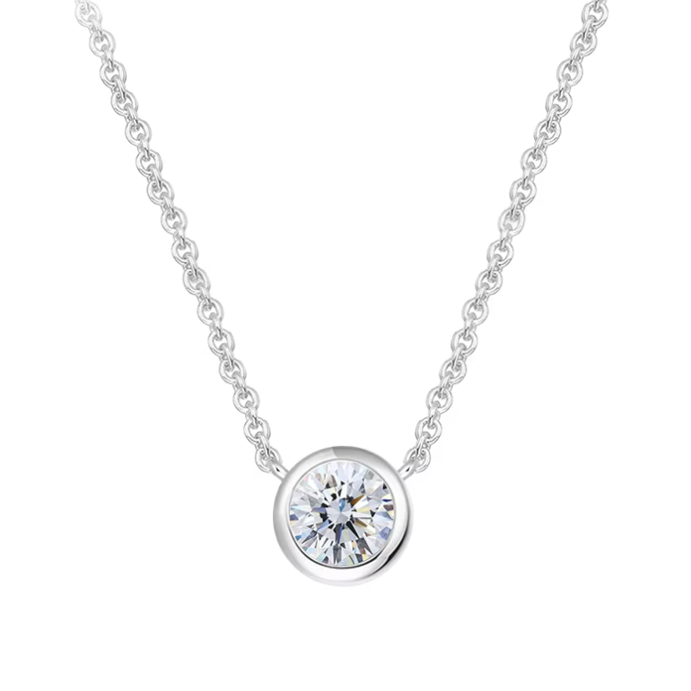 Collier solitaire à lunette