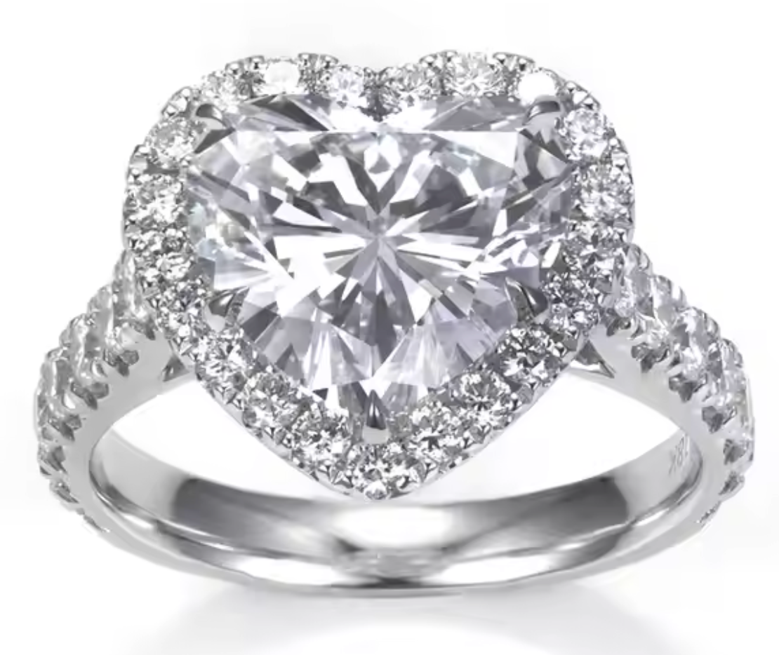 Heart Halo Pavé Engagement Ring