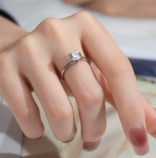 Bague de fiançailles solitaire ronde Tojon