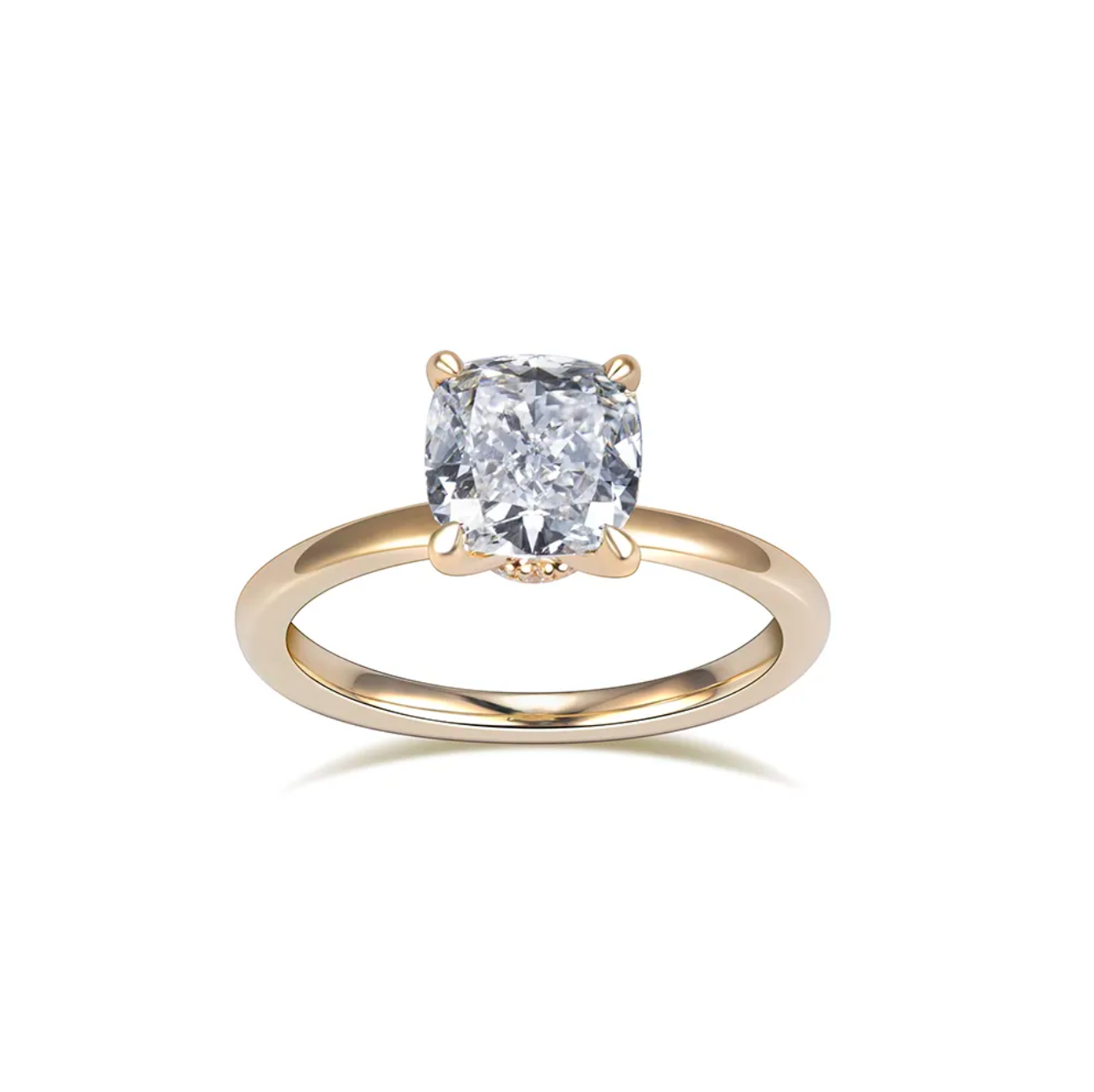 Bague de fiançailles solitaire coussin