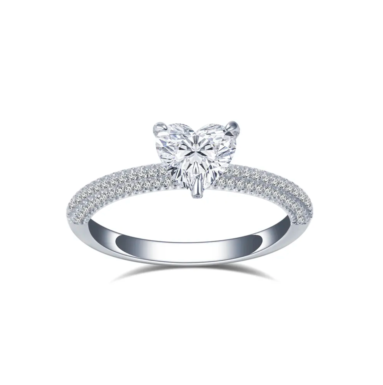 Heart Solitaire Pavé Engagement Ring