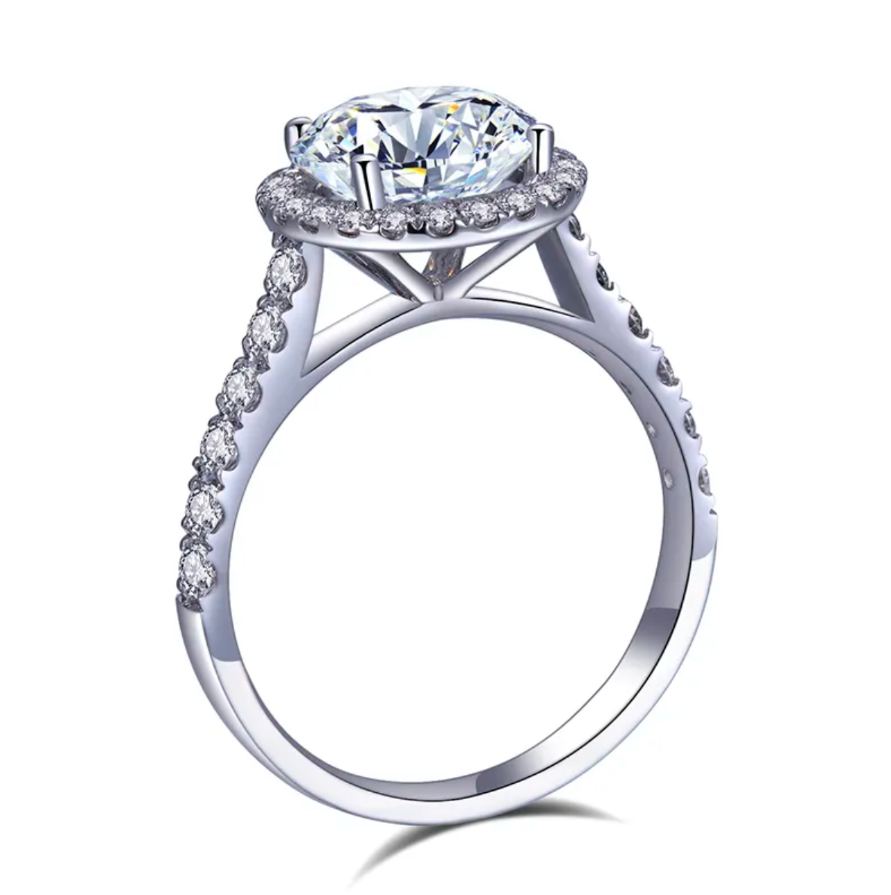 Round Halo Pavé Engagement Ring
