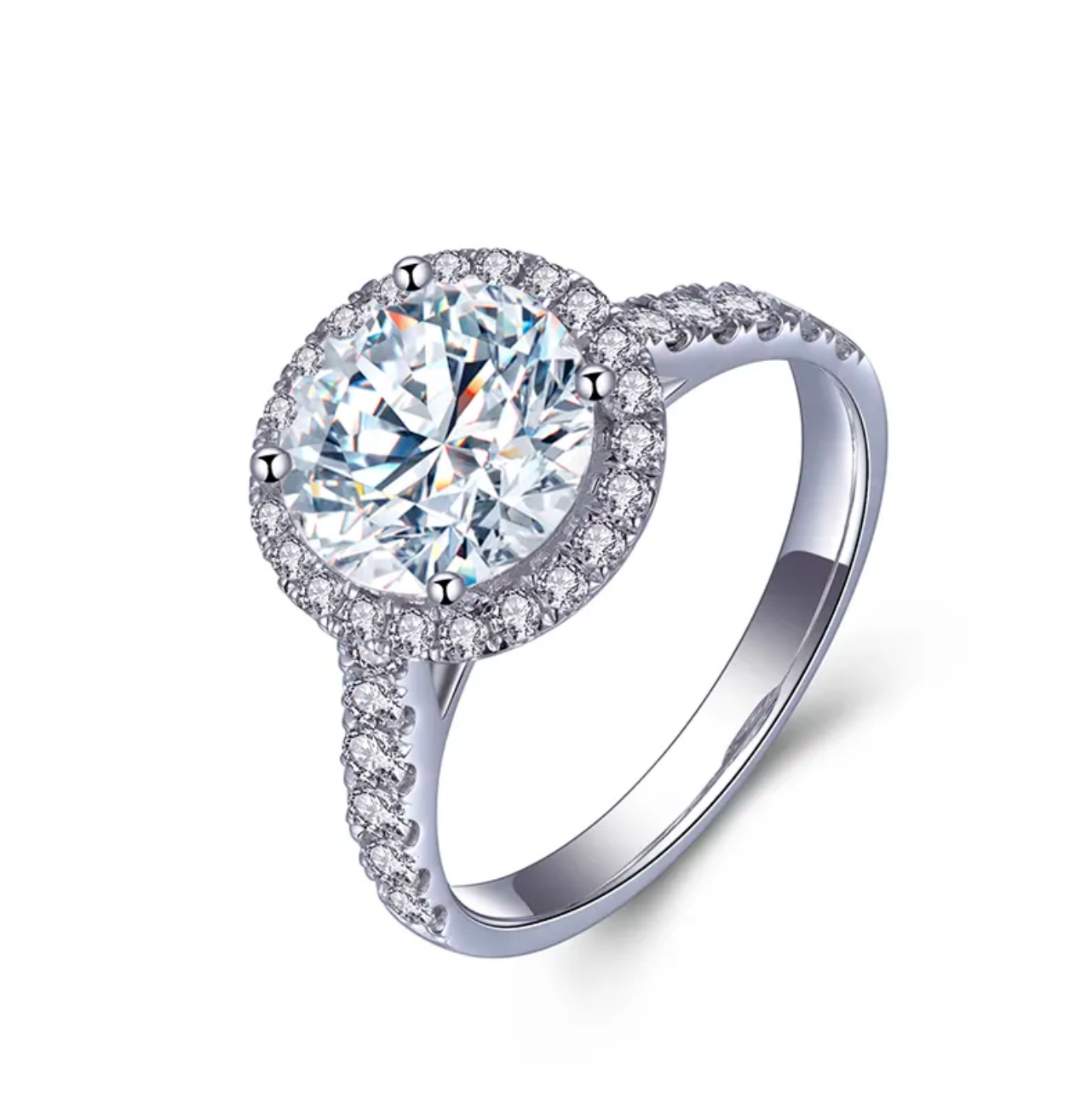 Round Halo Pavé Engagement Ring
