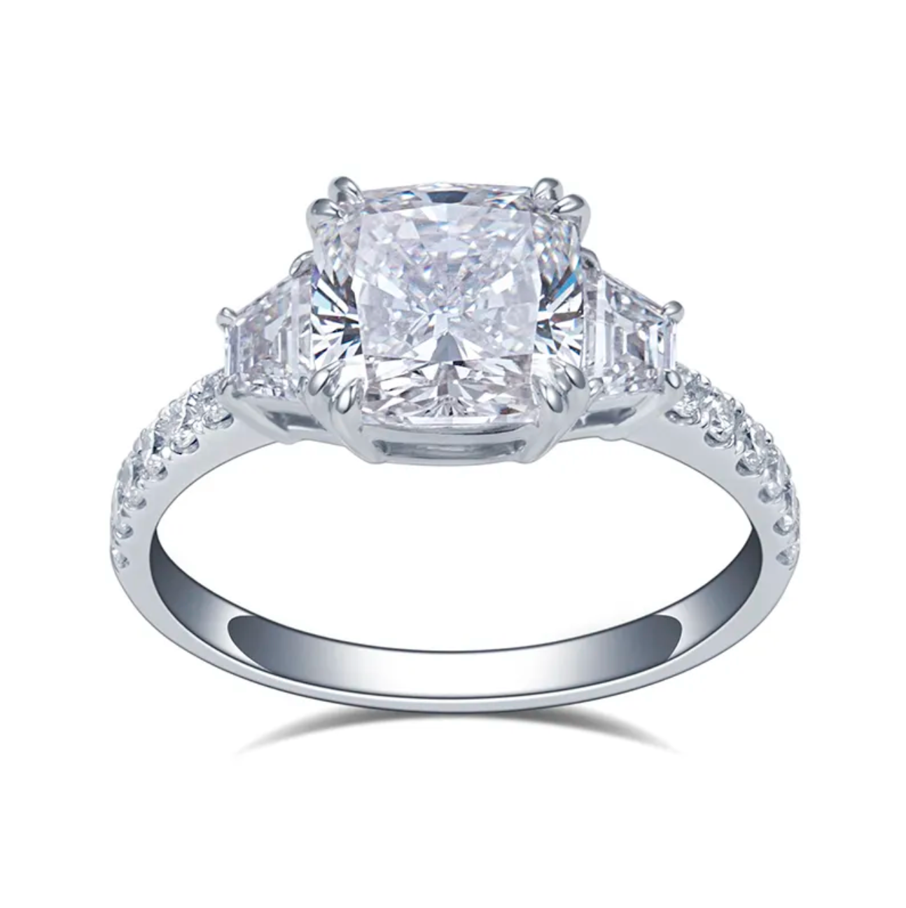 Cushion Three Stone Engagement
