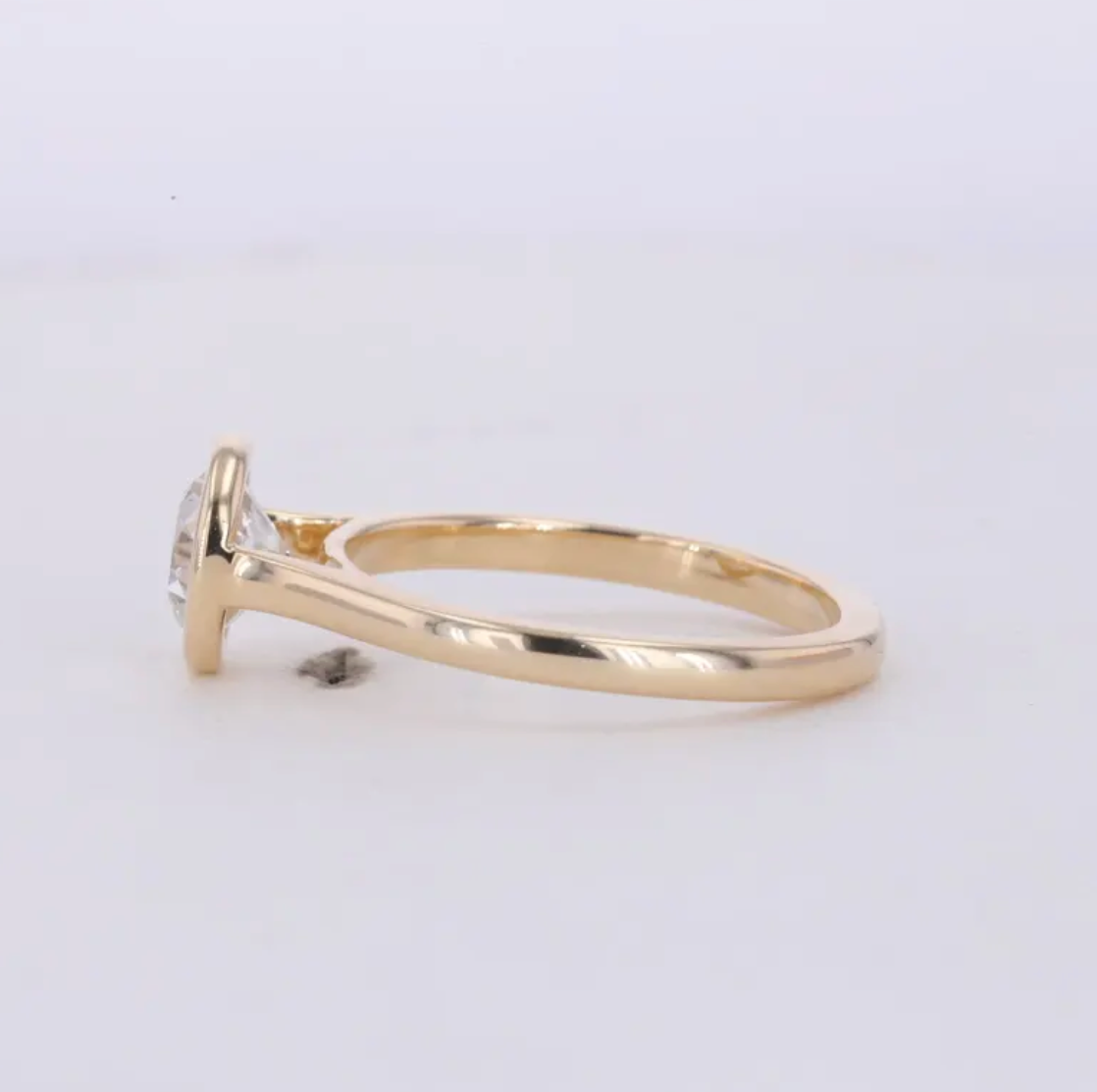 Round Bezel Engagement Ring
