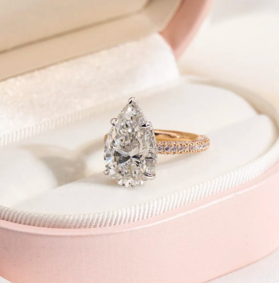 Pear Pavé Solitaire Engagement Ring