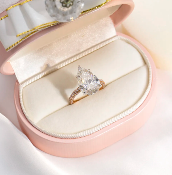 Pear Pavé Solitaire Engagement Ring