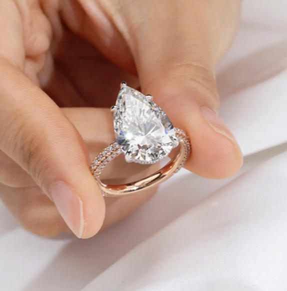 Pear Pavé Solitaire Engagement Ring