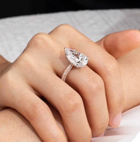 Pear Pavé Solitaire Engagement Ring