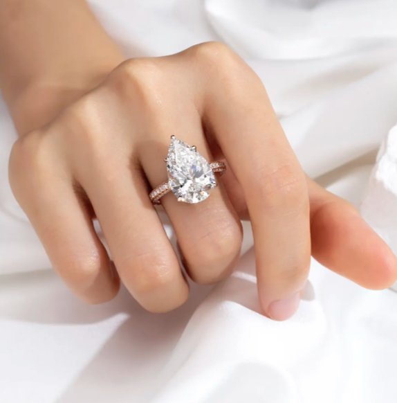 Pear Pavé Solitaire Engagement Ring