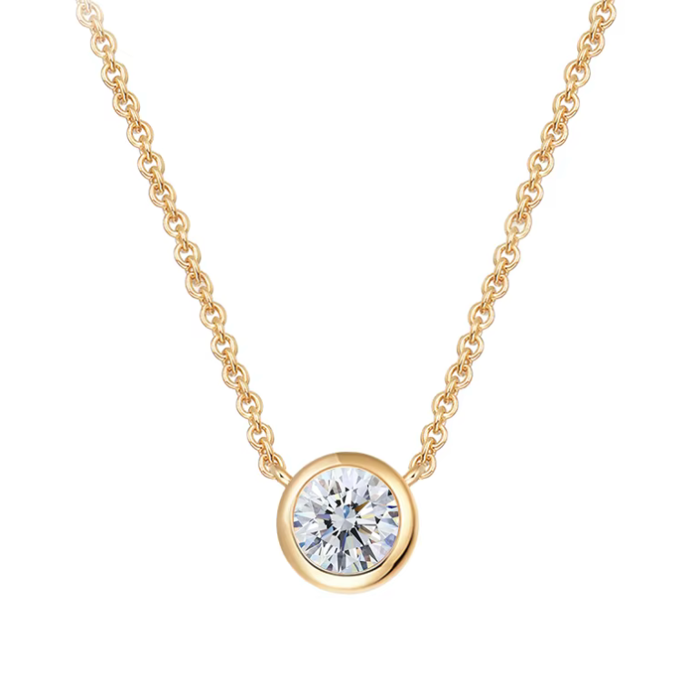Collier solitaire à lunette