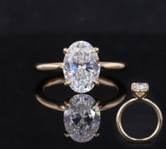 Bague de fiançailles solitaire ovale