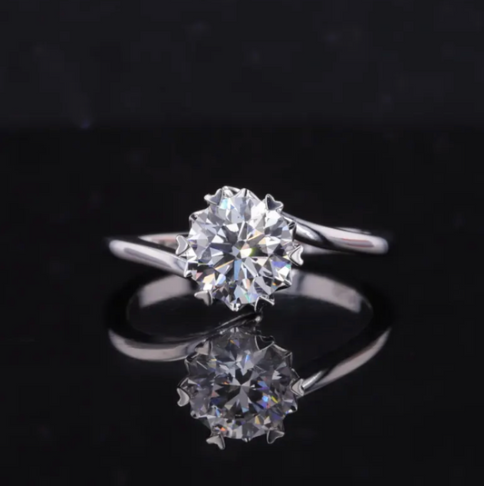 Bague de fiançailles solitaire ronde Tojon