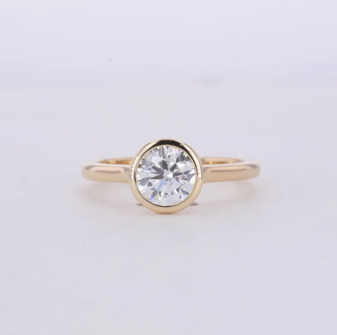 Round Bezel Engagement Ring