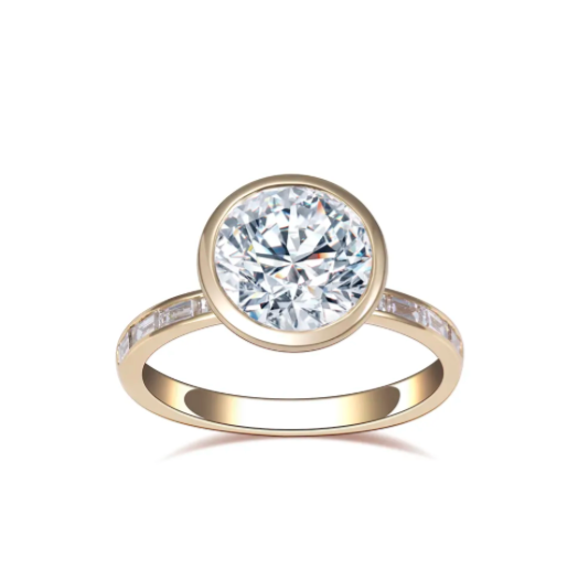 Bague de fiançailles à lunette ronde