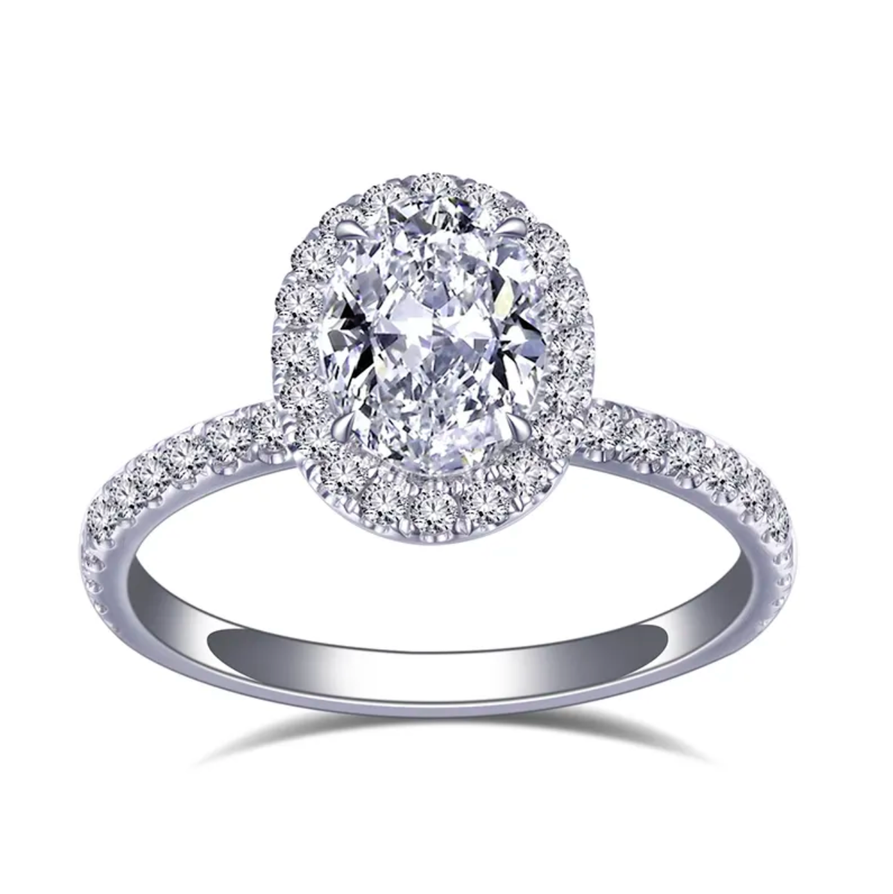 Oval Halo Pavé Engagement Ring