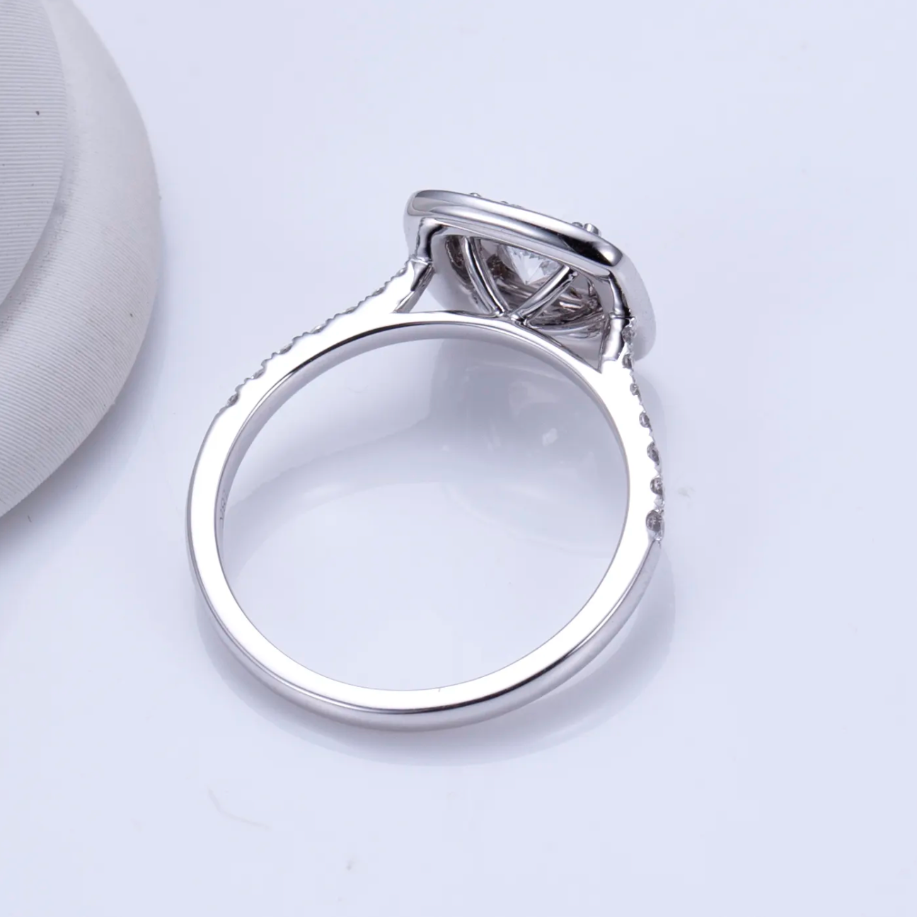 Round Pavé Bezel Engagement Ring