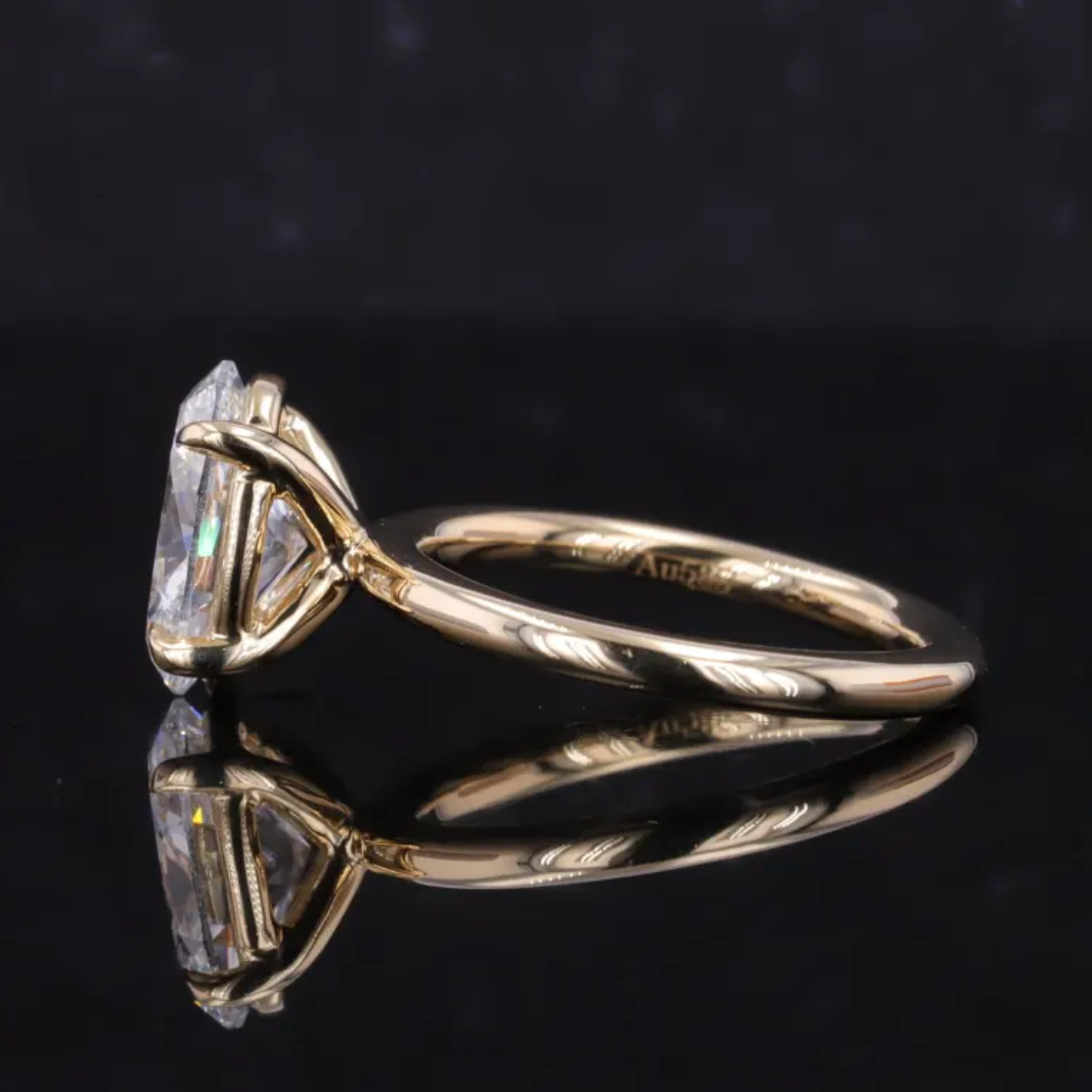 Bague de fiançailles solitaire ovale