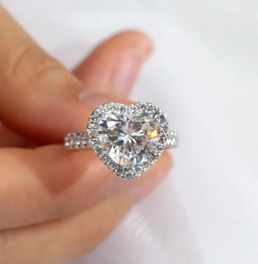 Heart Halo Pavé Engagement Ring